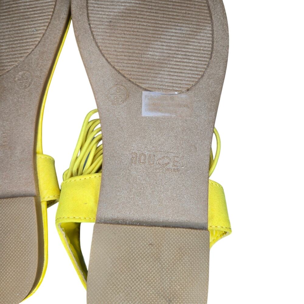 Rouge Helium Size 8 Yellow Strappy Flat Thong Sandals - Picture 2 of 7
